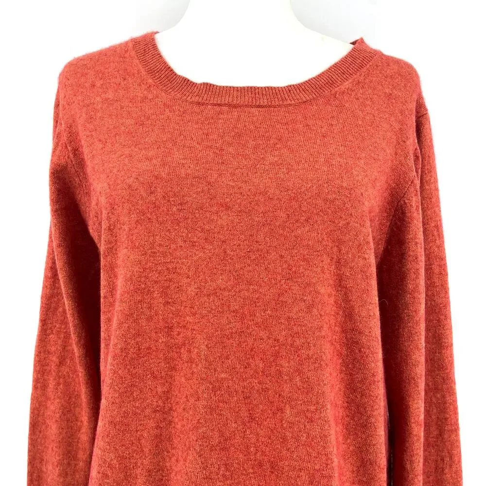 J. Crew Orange Wool/cotton‎ blend long sleeve crew neck sweater (M)